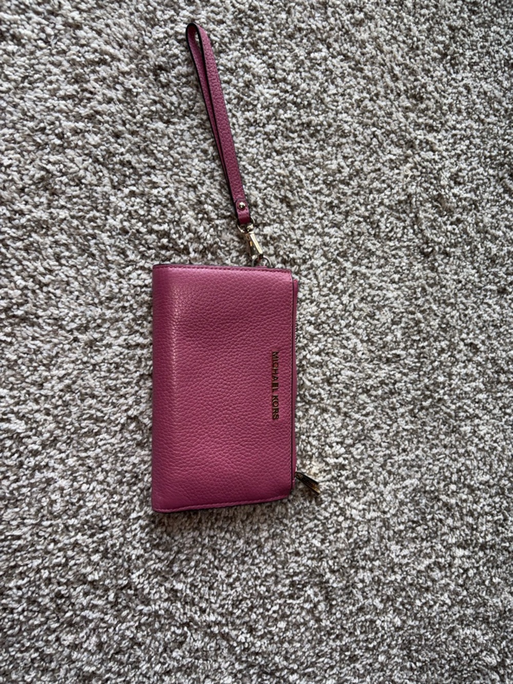 Michael Kors Plum Pink Wristlet Clutch with Removable Strap